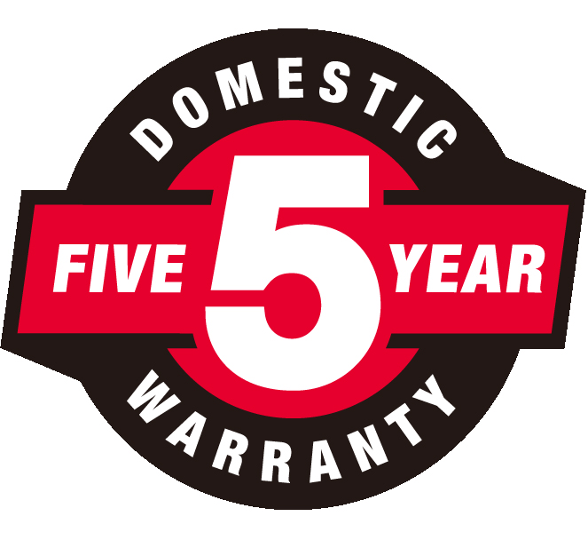 5 Year Domestic Warranty